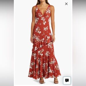 WAYF Esme Asymmetric Ruffle Dress - S